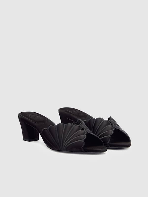 Waldena Block Heeled Mule - Black